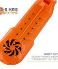 Close-up of the Ready In A Snap Boot Dryer And Portable Shoe Dryer with built-in fan, ideal for moisture removal.