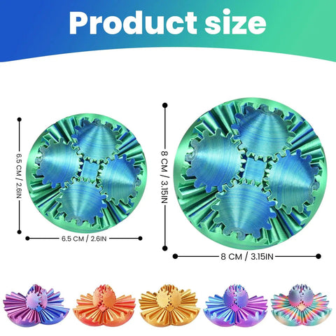 Dope Three Dimensional Gear Ball Fidget Toy 2.6 Inch Forest Green Sensory Stress Relief Ball For Kids And Adults ADHD Autism Desk Toy Gift For Office Home Or Therapy