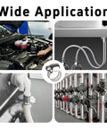 Wide application of 25 Pieces Stainless Steel Worm Drive Hose Clamps Kit, Adjustable 0.24 to 0.47 Inches, for various settings.