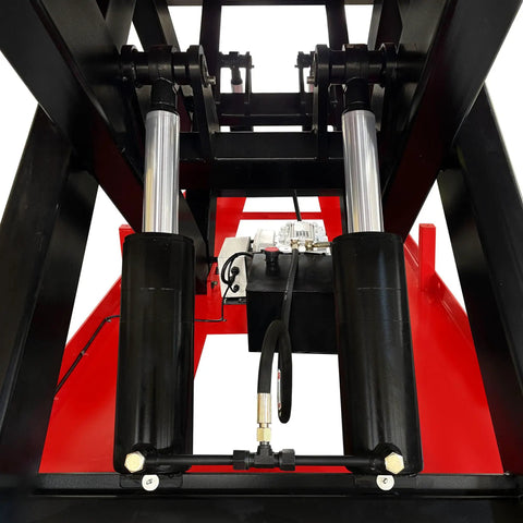Legit Heavy Duty Electric Hydraulic Tandem Lifting Table With Double Scissor Action Bringing Serious Grit To Your Shop As An Awesome 17600 Pound Capacity Platform That Will Absolutely Crush Any Job Without Missing A Beat