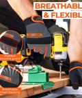Mens Womens Work Gloves Touch Screen Safe Mechanic Utility Gloves Flexible Breathable Spandex Back Grippy Palm For Safer Grip All Day Comfort Durable For Construction Garden DIY Outdoor Jobsite Orange Medium