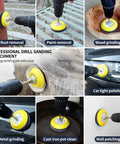 Ultra Handy 120Pc 3 Inch Sanding Discs Kit for drill and rotary tool in use for rust, paint, wood, metal, and car polishing.