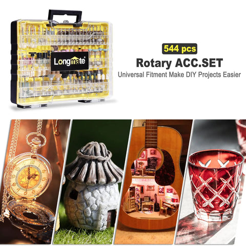 544 Piece Rotary Tool Accessories Kit DIY Friendly All In One Set With One Eighth Inch Shank for various crafting projects