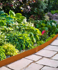 Beefy Pre Rusted Cor Ten Steel Landscape Edging For Four And A Half Inch Border With Hammer In Clamps And Eleven Clips Pack