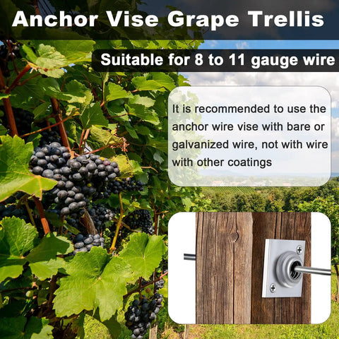 20 Piece Aluminum Anchor Wire Vise Set With Screws For Tightening 8 To 11 Gauge Wire, Heavy Duty Pro Grade Gear for Vineyards