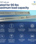 Rackmount Sliding Rails Kit For 2U To 8U Server Chassis, Adjustable Depth 18 To 25 Inches, 90 lb load, universal hole pattern