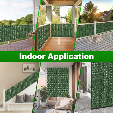 Faux Ivy Privacy Fence Screen 40X120 Inches for patio balcony garden backyard indoor outdoor green wall decor realistic UV resistant backdrop panels