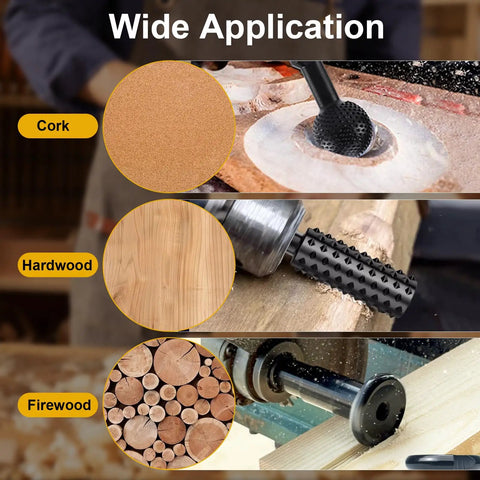 3Pcs Wood Grinder Ball Gouge Heads and Spherical Cylindrical Burr Attachments for Angle Grinders 100mm on wood surfaces