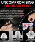 Magnetic Engine Oil Drain Plug M12 X 1.25MM Stainless Steel Fits Infiniti, Lexus, Nissan, Toyota With Aluminum Crush Washer Debris Magnet