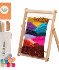 Beginner Friendly Weaving Loom Kit For Adults And Kids Totally Easy To Start All In One Table And Lap Loom Wooden Loom With Yarn Tools