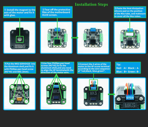 Installation steps for Closed Loop Servo Driver For Stepper Motors With RS485 And 256 Microsteps FOC Pro Grade No Step Loss Controller.