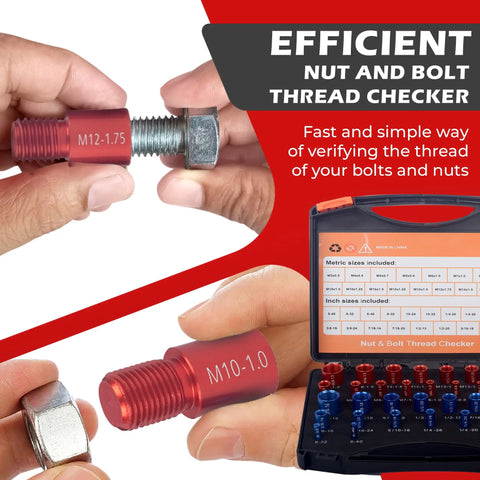 Dead Nuts Accurate Nut And Bolt Thread Checker With 36 Piece Inch And Metric Gauge Set For Slick Male Female Fastener Identification And Heavy Duty No Hassle Sizing