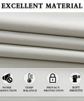 Close-up of light gray fabric showcasing excellent material properties for 36 Inch Length Curtain Tiers For Loft And Kitchen Blackout Light Gray 2 Panels Each 42 Inch Wide 3 Inch Rod Pocket Universal Fit Ideal For Bathroom Nursery Cafe Basement Windows