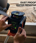 Green Self Leveling Rotary Laser Level Kit With Plumb Spot For Pro Grade Precision In Horizontal And Vertical Alignment, 1150 Foot Range With Detector, Rechargeable, Tripod, 9 Foot Grade Rod, Carrying Case, Class 3R, dust proof and water resistant