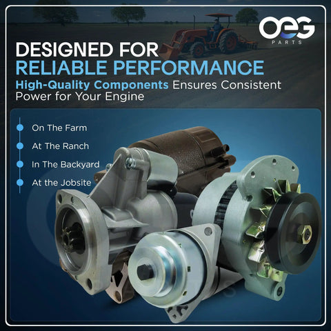 Starter For Case New Holland Tractor 12V 1.7kW CW PMGR 9 Tooth Direct Replacement Fits 1987 2011 Models displayed.