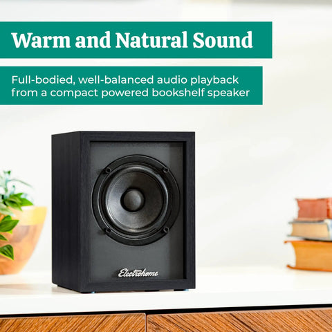 Powered Bookshelf Speakers With Built-In Amplifier And 3-Inch Drivers For Turntables, TV, PC, And Wireless Music Streaming Bluetooth 5, RCA, And Aux Dope, Warm, Versatile Home Audio System on a shelf
