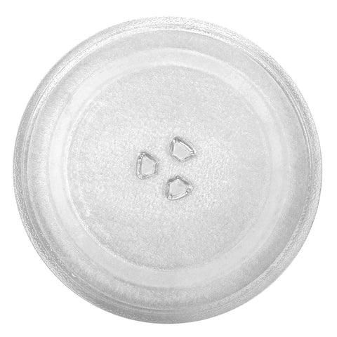 Top view of Universal 12.4 Inch Microwave Glass Turntable Plate Replacement for Most Models 315mm Round Cooking Tray With Center Hub