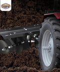 Tow Behind Sleeve Hitch Disc Harrow Garden Cultivator attached to tractor with 39-inch working width and 11-inch black steel discs