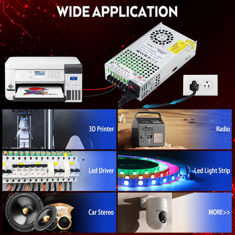 Beefy 24V 600W DC Switching Power Supply 110V to 220V AC Input 24V DC Output Regulated Converter for multiple devices