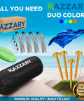 Ultra Portable Beach Tent Sun Shade 10x10 Ft UPF50 Plus Shield With Sandbags, ground pegs, stability poles, blue fabric