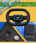 Steering wheel and controls of 24V Electric Drift Go Kart For Kids Ages 6 To 12, 300W Brushless Motor Delivers Quick Acceleration Up To 12 MPH