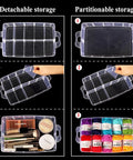 Three Tier Stackable Storage Box With Dividers 30 Compartments showing detachable and partitionable storage options