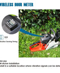 Digital Mini Vibration Activated Hour Meter For Gas Engines, Keeps Real Running Hours 0 To 999.99, Non Resettable, 3 Interval Maintenance Reminders, Compact Time Gauge For Lawn Equipment Generators And Small Motors on chainsaw
