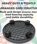 11 Inch Heavy Duty Plant Caddie With Wheels Rolling Planter Stand And Wheeled Pot Trolley Tempered Plastic Grid Base