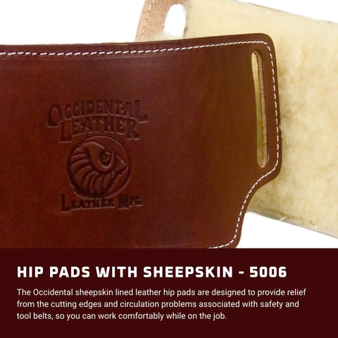 Hip Pads With Sheepskin For Tool Belt Comfort Comfy Thick Wool Padding On Harness Leather Under Belt Liners Made In USA No Edge To Rub Or Cut Into Your Side For All Day Pain Free Work