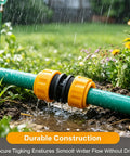 Ditch Leaky Hoses And Get This Ultimate Garden Hose Repair Kit With 3 Durable Fittings For All Your 1/2 Inch To 3/4 Inch Water Lines That Make Splicing And Extending A Total Piece Of Cake For Any Outdoor DIY Project. Garden hose repair fitting on 1/2 to 3/4 inch hose, plastic, outdoor leak fix