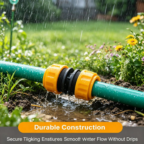 Ditch Leaky Hoses And Get This Ultimate Garden Hose Repair Kit With 3 Durable Fittings For All Your 1/2 Inch To 3/4 Inch Water Lines That Make Splicing And Extending A Total Piece Of Cake For Any Outdoor DIY Project. Garden hose repair fitting on 1/2 to 3/4 inch hose, plastic, outdoor leak fix