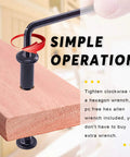 Tough As Nails M6 Hex Drive Socket Cap Bolts And Carbon Steel Black Barrel Nuts Kit with hex wrench tightening a wood piece.