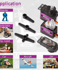 Applications of MG90S 9G Micro Servo Motor With Metal Gear For RC Cars Robots Helicopters Arduino Projects shown in various setups