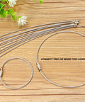 Heavy Duty 6 Inch Stainless Steel Wire Key Rings And Keychains Kit with 1.5mm tag rope shown on wooden surface with flowers