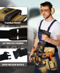 Heavy Duty Workhorse Tool Belt With Smart Magnetic Pocket Zone Fully Adjustable Waistband And Three Modular Detachable Pouches Holding 17 Compartments Built Different For The Daily Grind, with flexible pockets and padded strap.