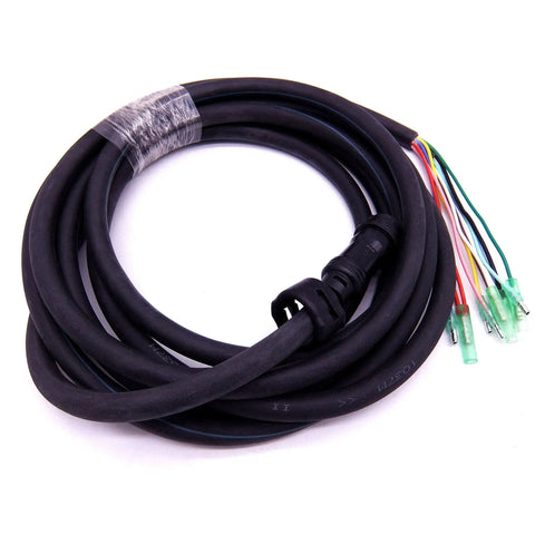 Durable 16.4Ft 10 Pin Main Wire Harness For Outboard Engine Remote Control Box 703, black coiled cable with colorful connectors