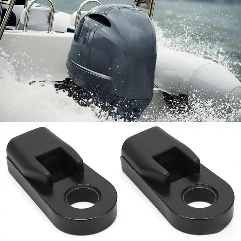 Throttle And Shift Control Box Cable End Connector ABS Copper Replacement 67275 95600 visible with boat engine in background