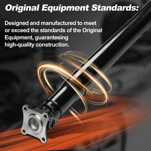 Rear Driveshaft Assembly For Honda Ridgeline Crew Cab Pickup 2006 2014 3.5L AWD Replacement Driveshaft OE 40100SJCA03 40100SJCA04 Fitment Easy Install And Durable Design For Smooth Power Transfer, black steel shaft close-up