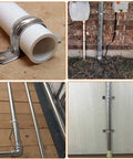 Ten Pack 4 Inch Rigid Stainless Steel Pipe Straps With Two Hole U Brackets securing pipes in various installations