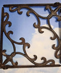 Heavy Duty Cast Iron Shelf Bracket Set With Ornate Fleur De Lis Pattern 10 By 10 Inch Shelf Supports For Sturdy Wall Shelves