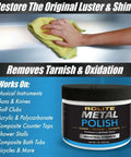 Heavy Duty Metal Polish Paste 4.5 Oz For Aluminum, Chrome, And Stainless Steel, Scratch Remover And Cleaner That Restores Shine