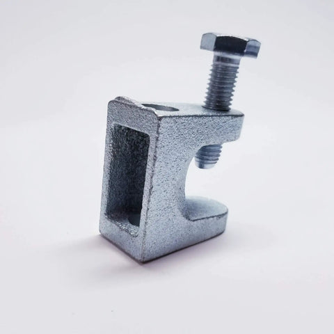 Universal Fit Zinc I Beam Cable Tray Mounting Clip Built Tough For Heavy Load Wire Management Hardware With Durable Finish For Commercial Jobs Straight Shooter Design with bolt detail.