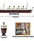 Epic Titanic Model Kit With 2022 Building Blocks, Giant 26.97 Inch Replica Ship, STEM 3D Puzzle Toy For Kids And Adults, Educational Collectible Display For Home Or Office Decor, Realistic Bow, Funnel, And Propeller Detail, side view