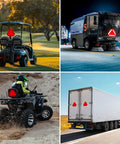 Rust Free Aluminum Slow Moving Vehicle Triangle Sign 14 by 16 Inch with 40 Mil Diamond Grade Reflective Material for Golf Cart Tractor UTV and Safety Signs Built to Last In All Weather installed on vehicles.