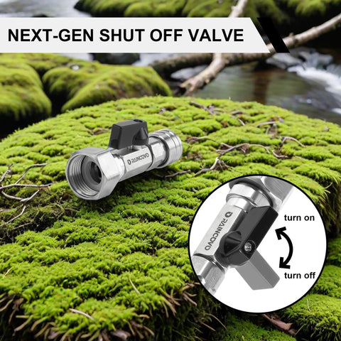 Garden Hose Shut Off Valve To Pressure Washer Adapter Three Quarter Inch GHT To One Quarter Inch Quick Connect outdoors