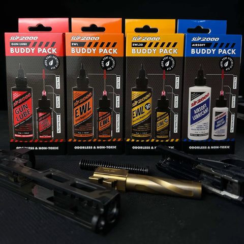 EWL30 Buddy Pack Extra Thick Synthetic CLP Lubricant For High Heat Environments in 1 oz and 4 oz bottles, with metal needle tip applicator.