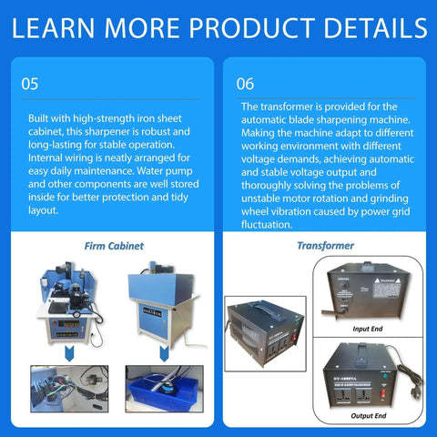 Heavy Duty Automatic Circular Saw Blade Sharpener And Round Grinding Machine, 220V Pro Grade with robust iron cabinet and transformer.