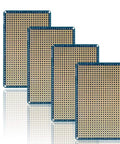 Pack of four Universal Solderable Breadboard Shield For Prototyping And Testing With Double Sided PCB Tinned Gold Plated Holes