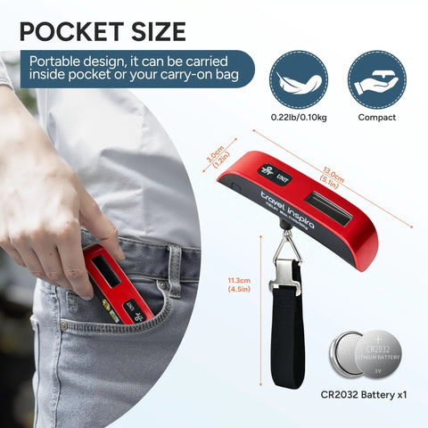 Portable Digital Luggage Scale For Travelers Keep Suitcases Baggage Fee Free And Make Boarding A Breeze Every Time A Solid Ace In The Bag For Airport Weight Checks With One Hundred Ten Pound Max Capacity And Slim Profile
