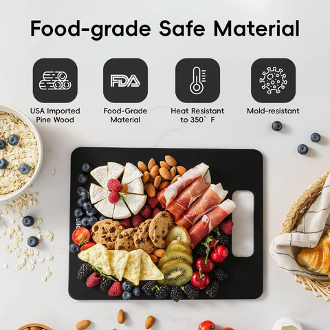 Charcuterie spread on Wood Fiber Cutting Board Set 2 Pack For Your Kitchen Dishwasher Safe Non Toxic BPA Free Non Slip Non Porous Composite Chopping Boards For Meat Veg And Fruit Go To Kitchen Essential Easy Clean Durable with food-grade info above.
